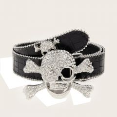 Gürtel Skull Totenkopf Strass